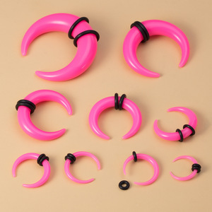 Kit <span class=keywords><strong>d</strong></span>'élargissement <span class=keywords><strong>d</strong></span>'oreilles en acrylique effet corne de buffle, dilatateurs en forme de croissant de lune, bijoux de piercing corporel pour oreilles et nez - Product Image 4