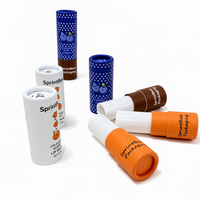 Emballages de tubes de parfum en papier kraft biodégradable personnalisés, cylindriques, avec estampage, laminage mat, encre à base d'huile de soja