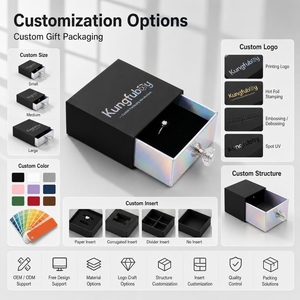 OEM Custom Holographic Drawer Jewelry Box with Crystal Handle for Necklaces Earrings Bracelets - Product Image 3