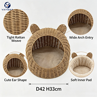 Maison pour animaux de compagnie en rotin PP tissé à la main, maison pour chat en rotin plastique, lit pour chat