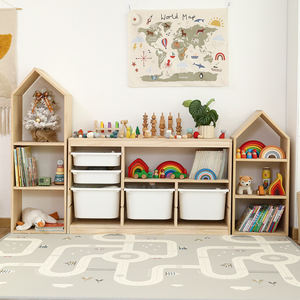 Mobili per camera dei bambini giocattoli per bambini armadi di stoccaggio per bambini libreria giocattolo organizer scaffale libro armadietto in legno scatola di immagazzinaggio in plastica - Product Image 2