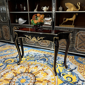 Consolle Francese RUI <span class=keywords><strong>SEN</strong></span> in Legno Massello Stile Europeo di Lusso Intagliata Rosso Vino Arredamento per Villa - Product Image 2