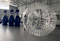 2024 nouveau bowling humain gonflable avec boule Zorb et bosse pour adultes et enfants