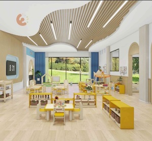 Eibele Meubles de décoration de jardin d'enfants d'âge préscolaire en bois bon marché Meuble scolaire en bois pour tout-petits à vendre - Product Image 1