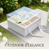 Boîtes cadeaux en forme de fleur en carton recyclable avec poignée portable pour la fête des mères, les mariages, les fêtes, 5 couleurs