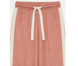 <span class=keywords><strong>Pantaloni</strong></span> a Vita Alta e Gamba Larga per Ragazze, Colore Rosa-Marrone, con Dettaglio a Striscia Laterale e Cordoncino Intrecciato, Comodi per l'Uso Quotidiano - Product Image 3