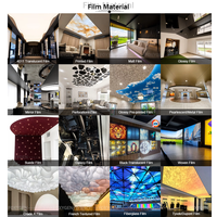 Offre spéciale Inde Film décoratif Carreaux Style moderne PVC Plafond extensible Film 3D Conception UV Imprimé Faux plafond Carreaux