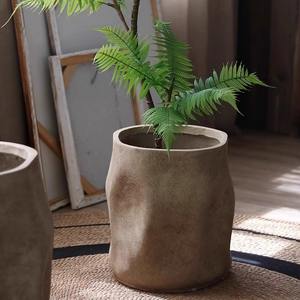 Maceta Irregular <span class=keywords><strong>de</strong></span> <span class=keywords><strong>Barro</strong></span> <span class=keywords><strong>de</strong></span> Magnesio Estilo Wabi-Sabi para Plantas <span class=keywords><strong>de</strong></span> Interior y Decoración <span class=keywords><strong>de</strong></span> Jardín Exterior - Product Image 2
