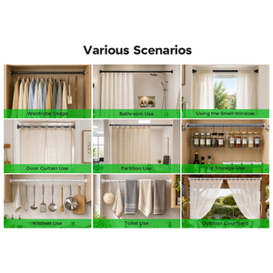 YIJIALE Tringle <span class=keywords><strong>à</strong></span> rideaux professionnelle filetée 0,7-1,3 m sans perçage, verrouillage torsadé en acier 25 mm <span class=keywords><strong>pour</strong></span> placard - Product Image 2