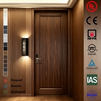 Porte en bois ignifugée certifiée UL, porte acoustique ignifugée, porte en bois plaqué résistant au feu pour chambre d'hôtel