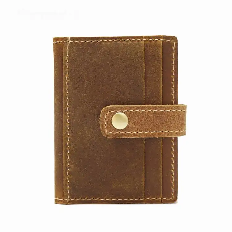 Ultra Slim Rfid Blocking Men Wallet with Credit Card Pocket Male Wallet Card Holder OEM Front Pocket Minimalist Leather Handmade