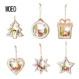 2025 Usine Directe Nouvelle Tendance Écologique Durable En Bois Arbre De Noël Pendentif Décorations De Noël En Gros 50pcs Minimum - Product Image 5