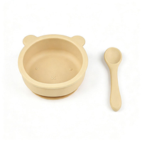 Ensemble repas pour enfants de haute qualité, cuillère et bol en silicone de qualité alimentaire avec base à ventouse, écologique, passe au lave-vaisselle