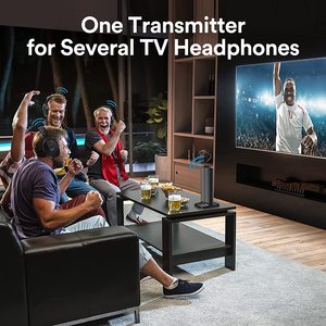 ชุดหูฟังไร้สายสำหรับทีวีระบบ RF 100ft 2.4GHz ชุดหูฟังสเตอริโอแบบครอบหูแท่นชาร์จแบบชาร์จสำหรับโทรทัศน์ - Product Image 6