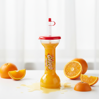 Gobelets en PET à col long de 16 oz pour Daiquiri Fiesta Slush, avec paille, design original pour fête de remise des diplômes