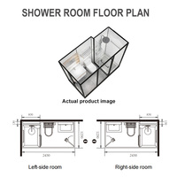 Module de salle de bain modulaire YEETE avec cabine de douche en verre, meuble-lavabo et rangement pour hôtels, appartements et projets de construction préfabriqués