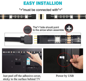 Strisce <span class=keywords><strong>LED</strong></span> USB 5050 con Controllo APP, RGB 5V USB, Flessibili a Infrarossi, Lampada Decorativa Retroilluminata, Stringa Luminosa per <span class=keywords><strong>TV</strong></span> - Product Image 6