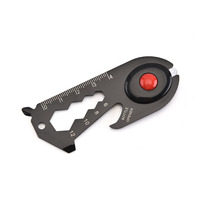 Outil de poche multi-outils pour carte de crédit de survie pour clé, tournevis, règle, briquet à led avec décapsuleur logo personnalisé