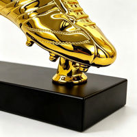 Trofeo de Bota de Oro Personalizado para el Jugador Más Valioso, Trofeo de Metal Brillante con Base Grabable para Premio Anual de Fútbol