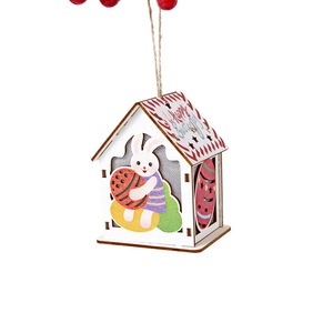 DAMAI Wooden Lighting House Decorative Creative Wood Carved Lamp Farmhouse Wooden Rabbit Ornaments Easter Gifts for Family - Product Image 4