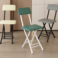 Chaise pliante en métal moderne, écologique, imperméable, durable et portable avec coussin de dossier pour la maison, le dortoir ou le balcon