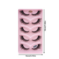 Faux cils européens et américains spectaculaires, 5 paires, bouclés et volumineux, en une seule pièce, simulation naturelle, réutilisables, pour maquillage des yeux