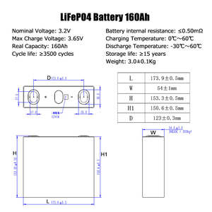 3.2V LF160A 160Ah Lifepo4 batteria ricaricabile al litio celle ad alta capacità per la casa di stoccaggio solare - Product Image 6