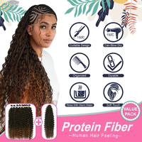 Nouvelles mèches de cheveux synthétiques Jerry Curl couleur Ombré Blond 613 avec tresses au crochet, design innovant et confortables à porter