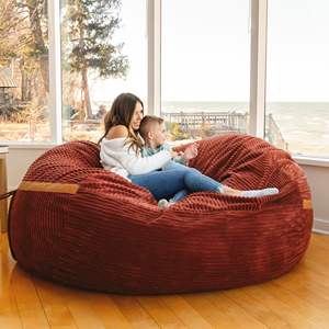 Meilleure Vente <span class=keywords><strong>Pouf</strong></span> d'Intérieur Géant en Velours Côtelé Rouge Canapé Doux pour Salon Déco Hivernale Chaleureuse Mobilier Italien Non Rembourré - Product Image 1