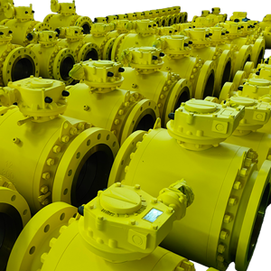 Vanne à bille manuelle OEM à bride montée sur trunnion en acier au carbone forgé certifiée API 6D 12 pouces 300 lb à double blocage et purge - Product Image 1