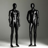 Mannequin Homme Complet Noir, Buste Musclé Réaliste Sans Tête, Bras Flexibles, Vente en Gros pour Boutiques