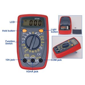 Multimètre DT33D avec rétroéclairage bleu pour la lecture dans des conditions de travail difficiles, testeur multifonctionnel - Product Image 2