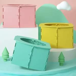 Siège de toilette pliable portable Huyo en plastique pour bébé garçon et fille, motif uni, pour l'apprentissage de la propreté, idéal pour les voyages en extérieur - Product Image 2