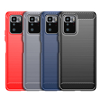 Pelindung Kasar Serat Karbon untuk Casing Silikon POCO C50 Penutup Ponsel TPU Lembut untuk Xiaomi POCO X3 GT Redmi Note 10 Pro 5G