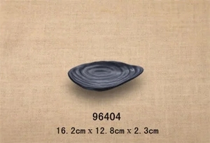 Assiettes en mélamine noire mate de qualité alimentaire en gros, assiettes d'hôtel, assiettes à thème océanique, coquillages, pour la cuisine occidentale, indienne, asiatique - Product Image 3