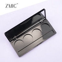 Palette de maquillage personnalisable 4 couleurs avec miroir, vide, pour fard à paupières, correcteur, illuminateur et étui à pinceaux – Vente en gros