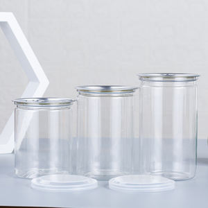 Pot alimentaire personnalisé en PET transparent avec anneau d'ouverture facile, couvercle en plastique et bouchon intérieur, sans BPA, emballage de qualité alimentaire pour sucre, biscuits et bonbons - Product Image 3