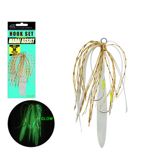 JK MHT Kabura Jigging <span class=keywords><strong>Madai</strong></span> Assist Hooks 강한 타이 고무 실리콘 스커트 필라멘트 리본 슬라이더 지그 꼬리 싱커 - Product Image 1