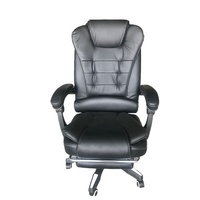 Chaise de bureau en cuir PU 2026, dossier haut, ergonomique, pivotante, avec repose-pieds et support de massage