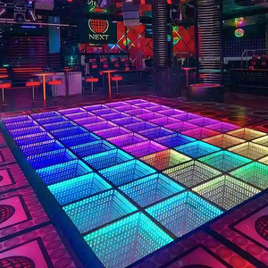 Piste de danse LED magnétique blanche pour mariage, fête, boîte de nuit, événement, scène avec effet miroir 3D et installation facile - Product Image 1