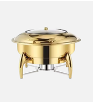 Nouveau design, chauffe-plat hydraulique de haute qualité en acier inoxydable doré pour hôtel, 6 l, usage commercial, facile à nettoyer, pour buffet