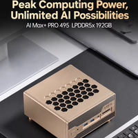 Mini PC AMD Ryzen AI Max Plus PRO 495, 192 Go LPDDR5x, 4x M2 NVMe SSD, WiFi 7, double LAN 10G, 2500M USB4, ordinateur de bureau 8K