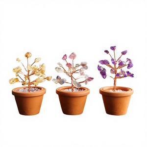 ขายส่งงานฝีมือรันหยางชิ งานศิลปะพื้นบ้านทำมือ DIY คริสตัลอะเมทิสต์ธรรมชาติ หินกรวด ดินเผาแดง กระถางต้นไม้จิ๋วสำหรับตกแต่งบ้าน - Product Image 3