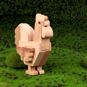 조기 학습 어린이 창조적 인 만화 수탉 나무 3D 직소 퍼즐 세트 장난감