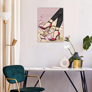 Beauté moderne fille avec talons hauts <span class=keywords><strong>roses</strong></span> Art mural mode photos et affiches imprimées sur toile pour la décoration de la maison salon - Product Image 6