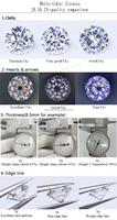 Zircons en vrac de haute qualité 7A, pierres de zircone cubique de 0,9 mm à 3 mm, couleur blanche, forme ronde, pour la fabrication de bijoux