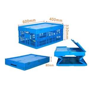 600x400x330mm stackable and folding collapsible plastic box turnover crates without lids