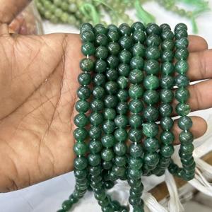 Cuentas de piedras preciosas redondas de 8 mm de Aventurina verde oscuro de la mejor calidad para la fabricación de joyas disponibles para la venta desde la India - Product Image 5