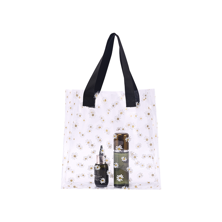 Customized Logo Transparent Clear Waterproof PVC Durable Shopping Tote Bag
