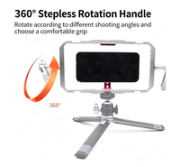 Cage vidéo universelle pour smartphone avec doubles poignées, supports griffe froide, filetages 1/4 pouces, personnalisation du logo OEM